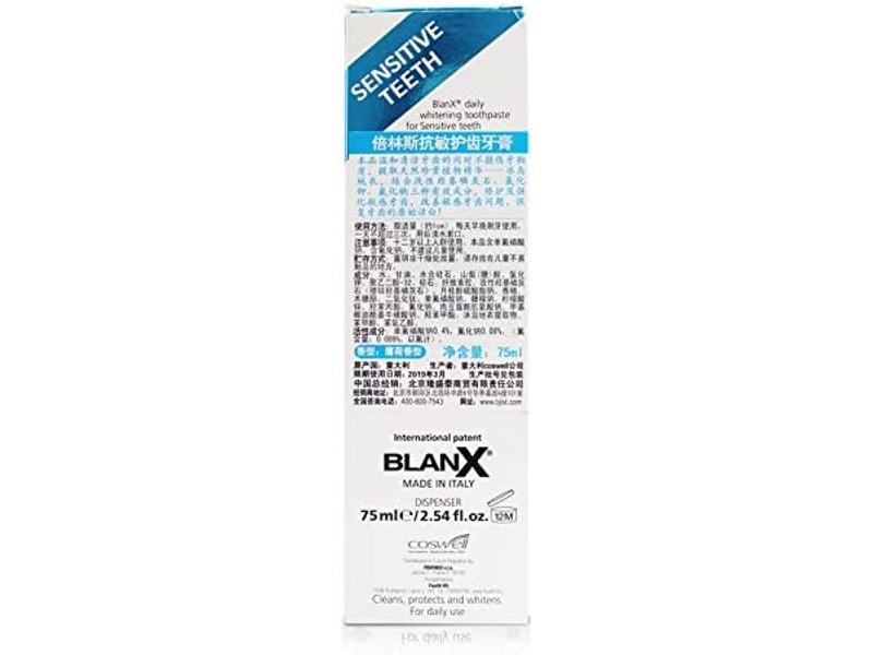 Blanx whitening and sensitivity remover toothpaste 75 ml