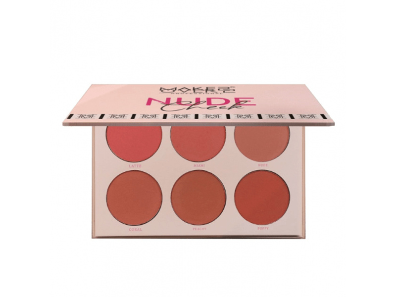 Make over 22 nude cheek 6 colour palette blush m3202