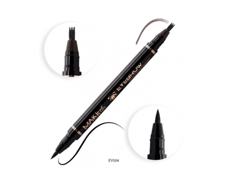 Make over 22 2-in-1 eyebrow and eyeliner pen medium brown ey004