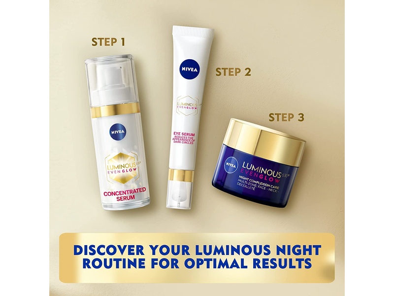 Nivea luminous 630 even glow night complexion care cream 50ml