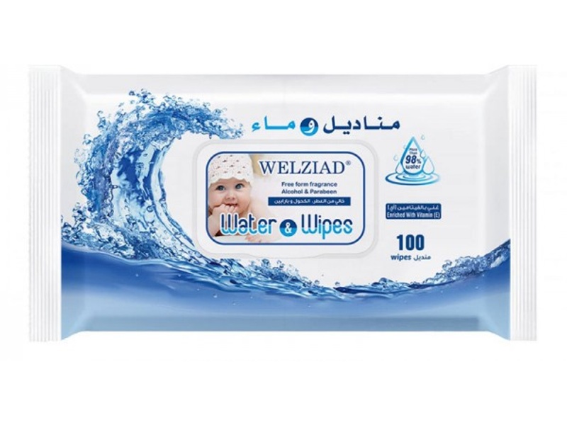 Welziad baby water wipes 100 pis