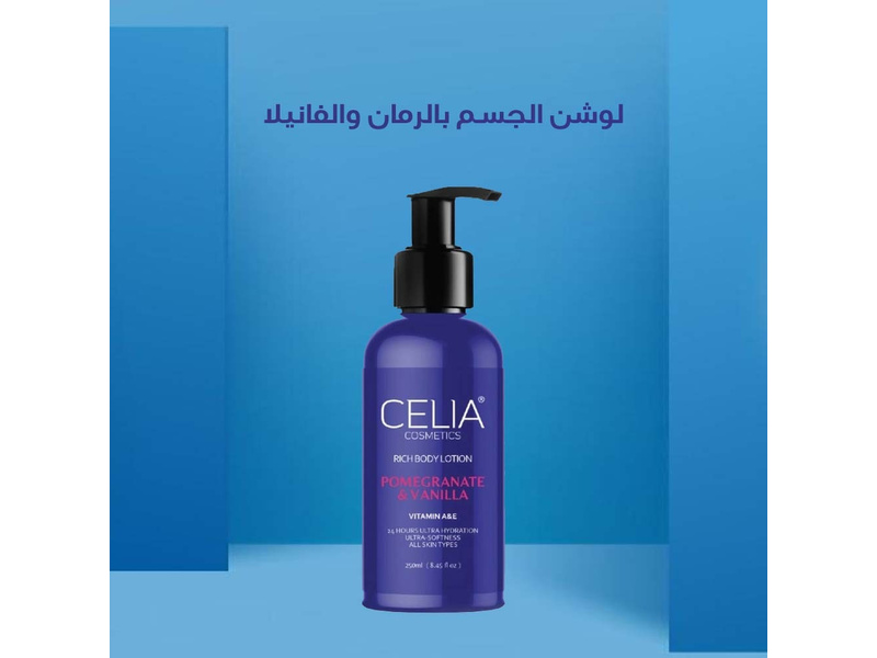 Celia pomegranate and vanilla body lotion 250ml