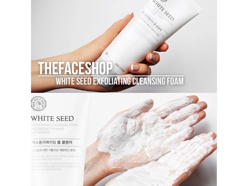 The face shop white seed exfoliating cleansing foam 150ml