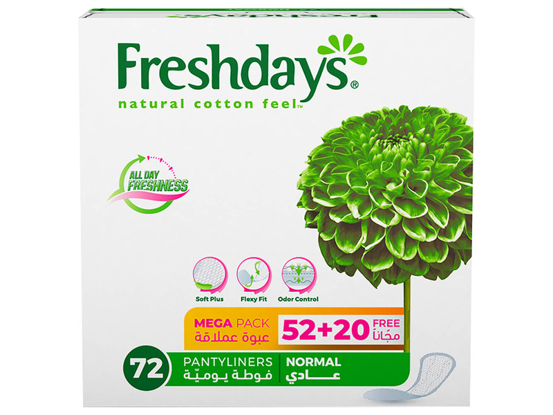 Freshdays women napkins pantyliners normal mega pack 72 pads