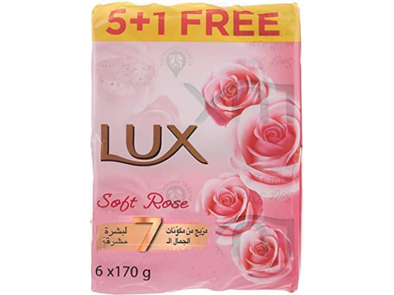 Lux soap bar rose 120gm (5+1)