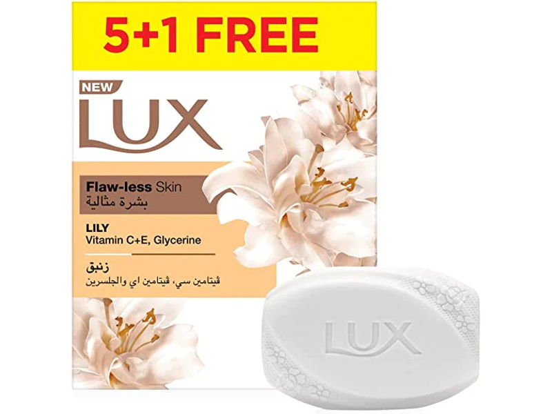 Lux soap bar lily flaw less 75gm (5+1)