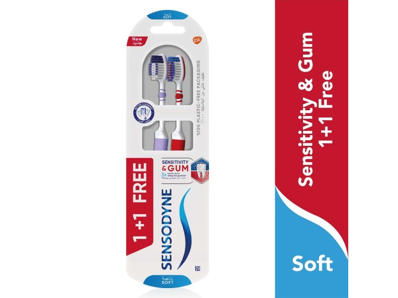Sensodyne tooth brushes sensitivity & gum soft 1+1 free