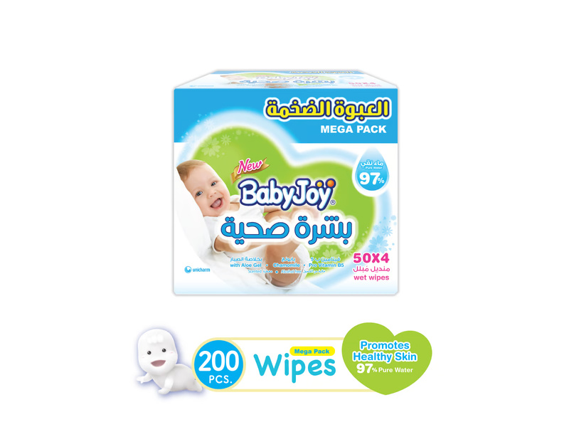 Babyjoy baby wipes mega pack 6 (4x50)pcs