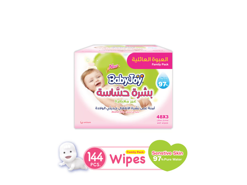 Babyjoy baby wipes sensitive 6pack (3x48)pcs