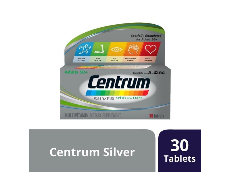 Centrum SILVER  Multivitamins, with a Unique Combination of Balanced Nutrients & Vitamin D, 30 Tabs