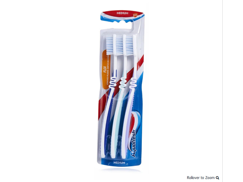 AQUAFRESH TOOTHBRUSH FLEX 3 PACK MEDIUM 