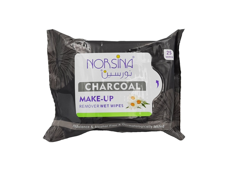 NORSINA CHARCOAL MAKE UP REMOVER 25 WIPES