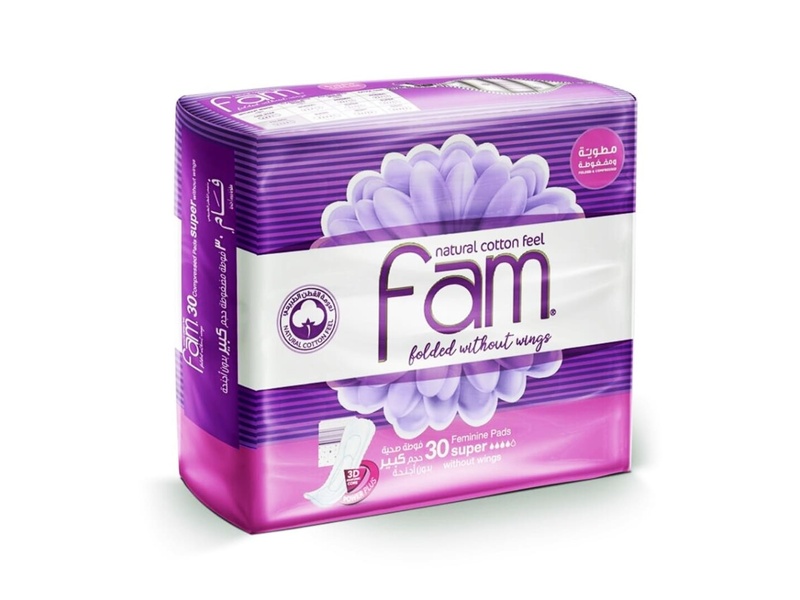 FAM FEMINININE PADSS 30X8 3D SUPER WITHOUT WINGS