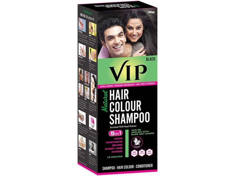 VIP HAIR COLOUR SHAMPOO 5IN1 BLACK 180ML