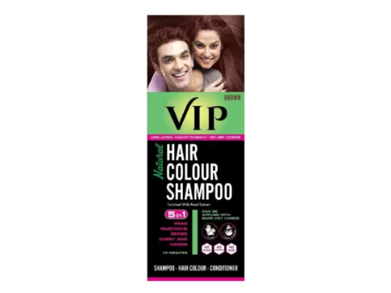 VIP HAIR COLOUR SHAMPOO 5IN1 BROWN 180ML