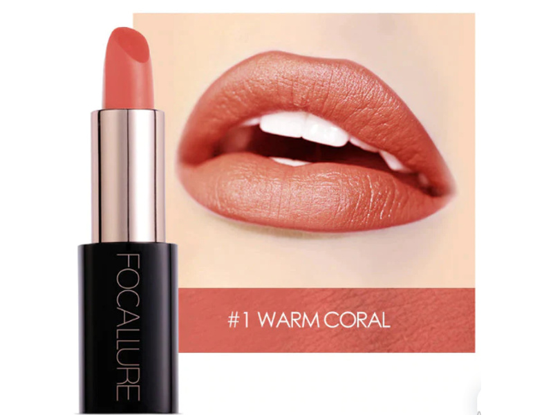 FOCALLURE LACQUER LIPSTICK 01 WARM CORAL