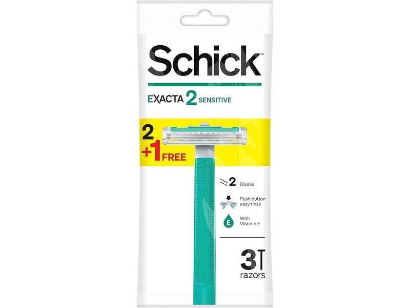 SCHICK RAZOR EXACTA 2 SENSITIVE VITAMIN 5+2 FREE