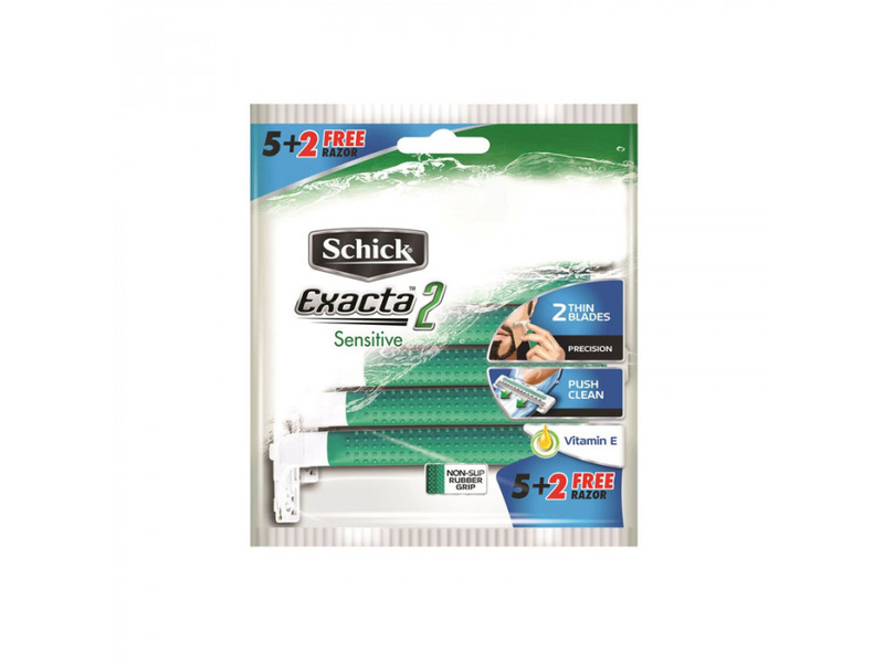 SCHICK RAZOR EXACTA 2 SENSITIVE VITAMIN 5+2 FREE