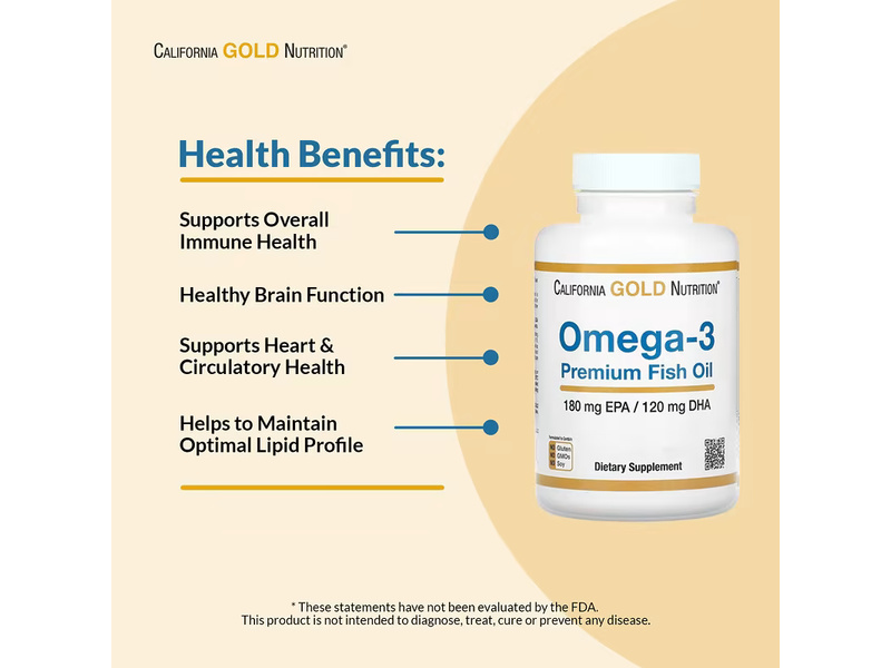 CALIFORNIA GOLD NUTRITION OMEGA-3 PREMIUM FISH OIL 180MGEPD/120MG DHA100CAP