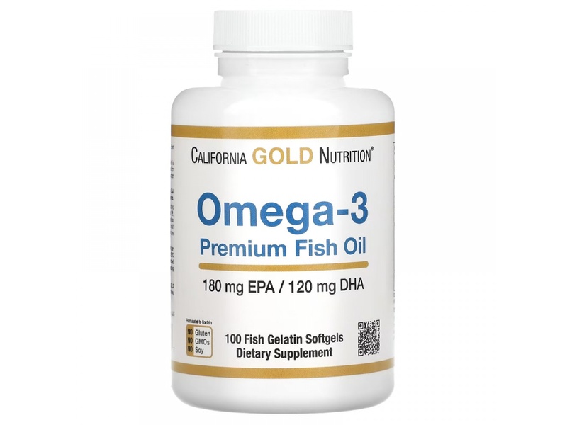 CALIFORNIA GOLD NUTRITION OMEGA-3 PREMIUM FISH OIL 180MGEPD/120MG DHA100CAP