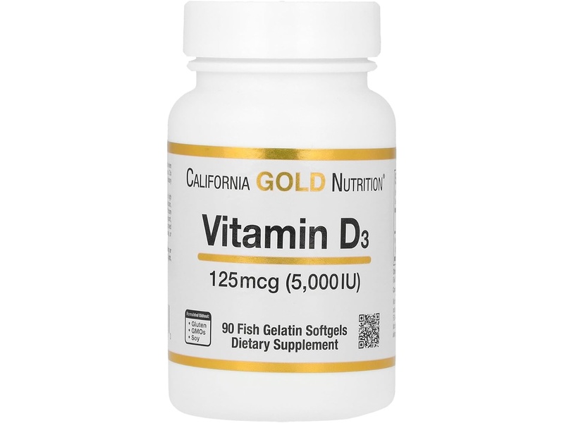 CALIFORNIA GOLD NUTRITION VITAMIN D3 125MCG(5000IU) 90