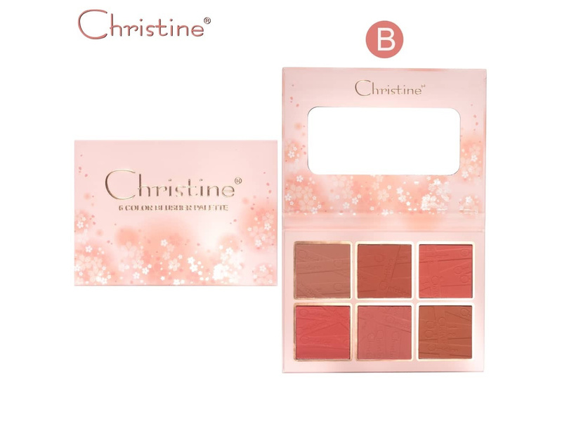 CHRISTINE 6 COLOR BLUSHER PALETTE CH-B2202 NO-B