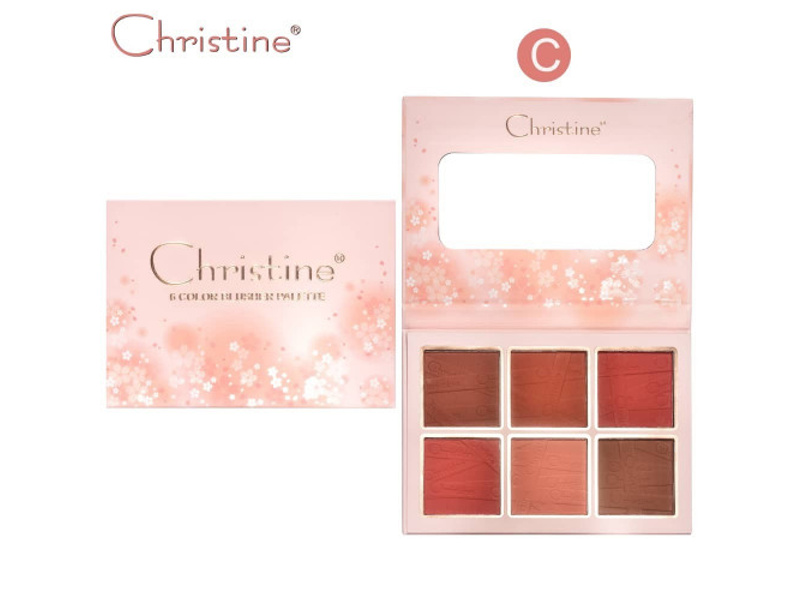 CHRISTINE 6 COLOR BLUSHER PALETTE CH-B2202 NO-C