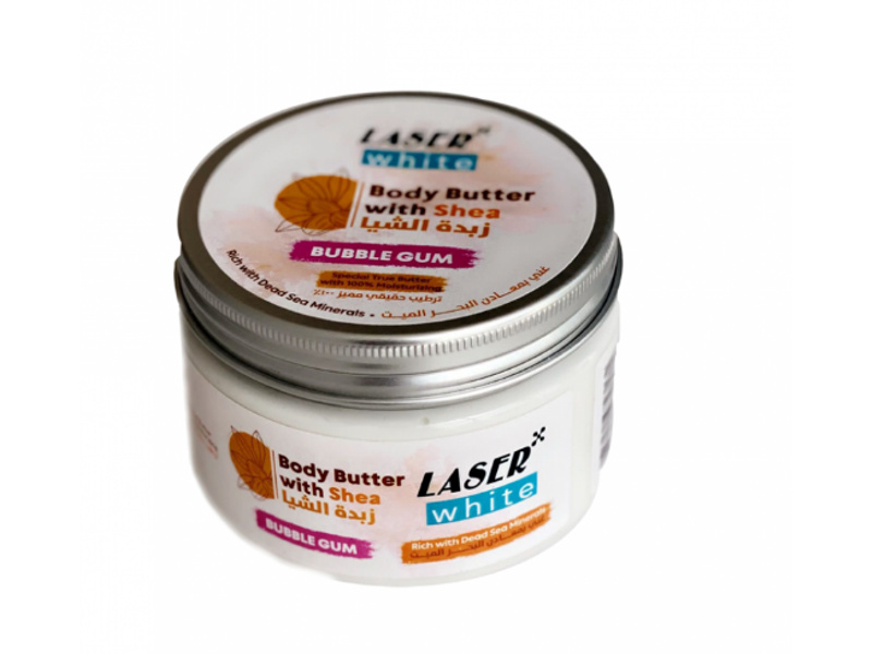 LASER WHITE BODY BUTTER SHEA BUBBLE GUM 250ML