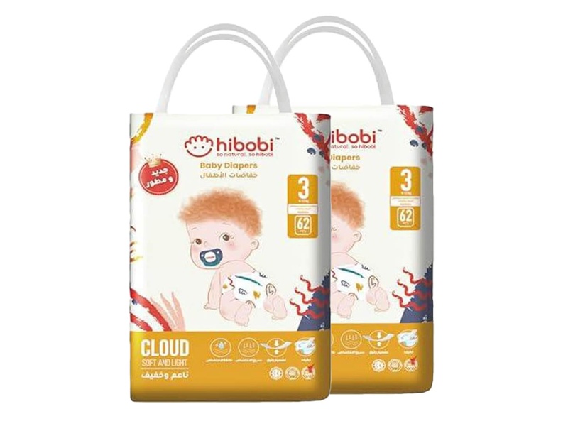 HIBOBI DIAPERS NO3 2X62  1+1 