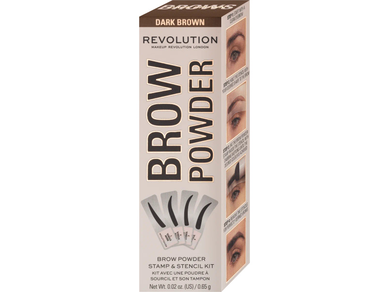 REVOLUTION BROW POWDER DARK BROWN