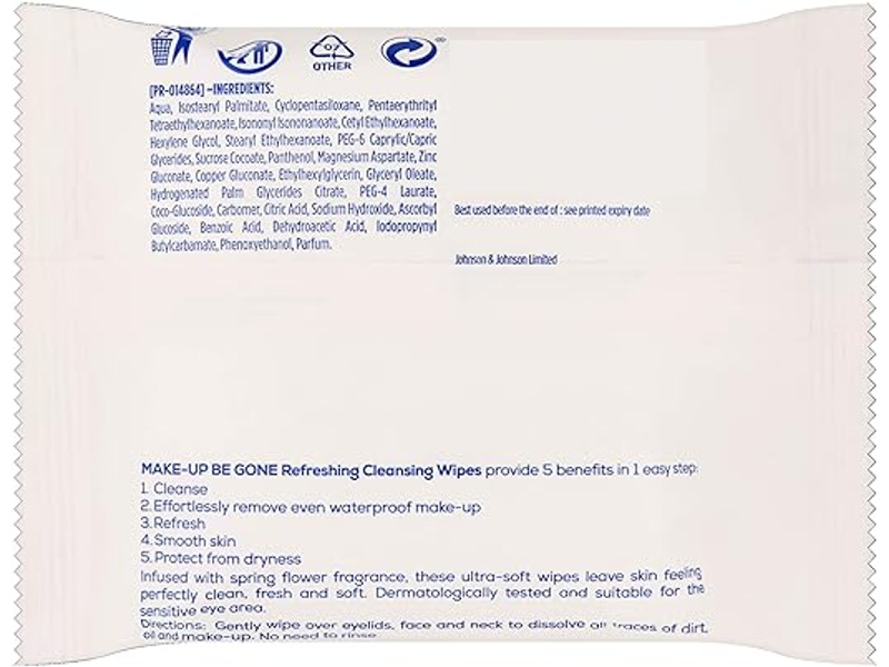 Johnsons Face Care Wipes 25 Refreshing