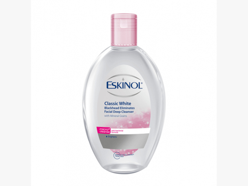 Eskinol classic white black hear eliminates facial deep cleanser 225ml