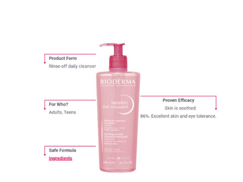 BIODERMA SENSIBIO FOAMING GEL FACIAL CLEANSER 500ML