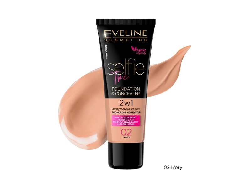 EVELINE SELFIE FOUNDATION CONCEALER 30ML 02 IVORY