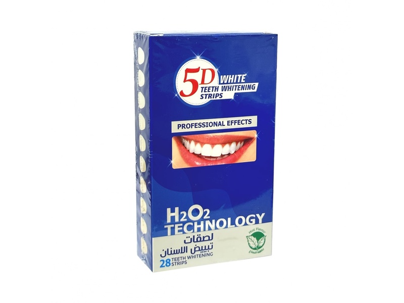 5D WHITE TEETH WHITENING 28 STRIPS (H2O2 TECHNOLOGY)