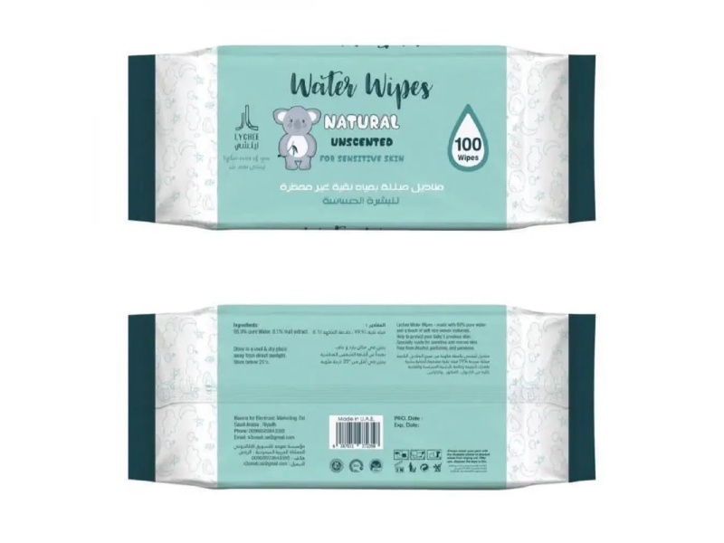 WATER WIPES NATURAL UNSCENTED 60 WIPES SENSITIVE SKIN LYCHEE