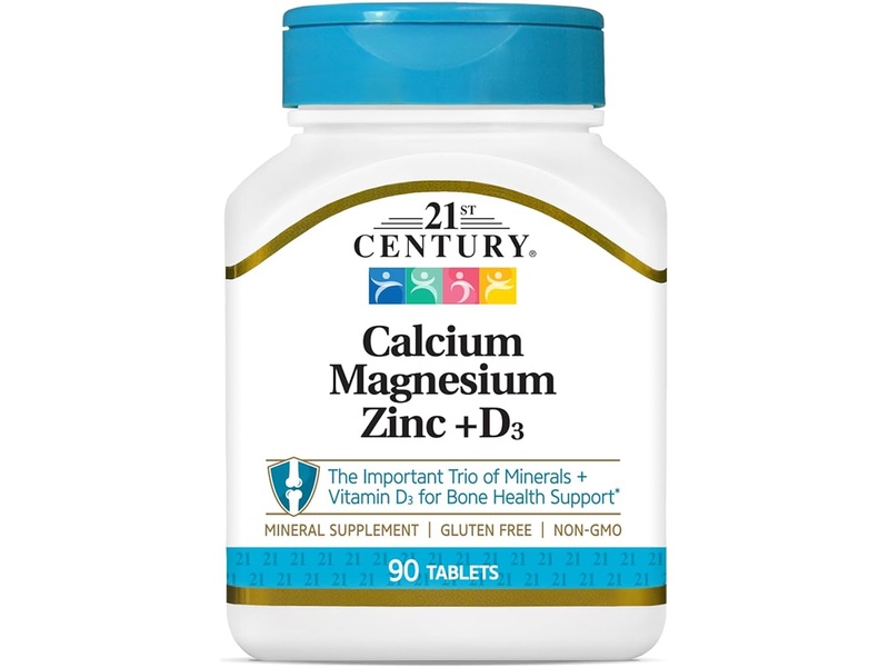 21ST CENTURY CALCIUM MAGNESIUM ZINC +D3 90TABLETS