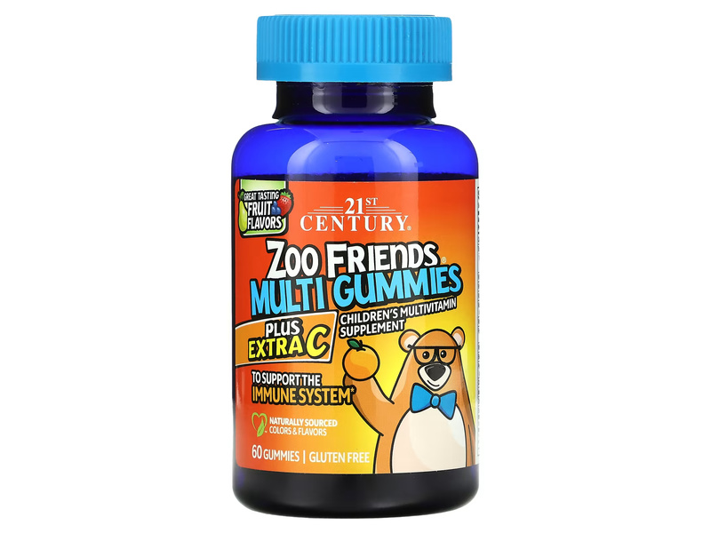 21ST CENTURY ZOO FRIENDS MULTI GUMMIES PLUS EXTRA C 60 TAB