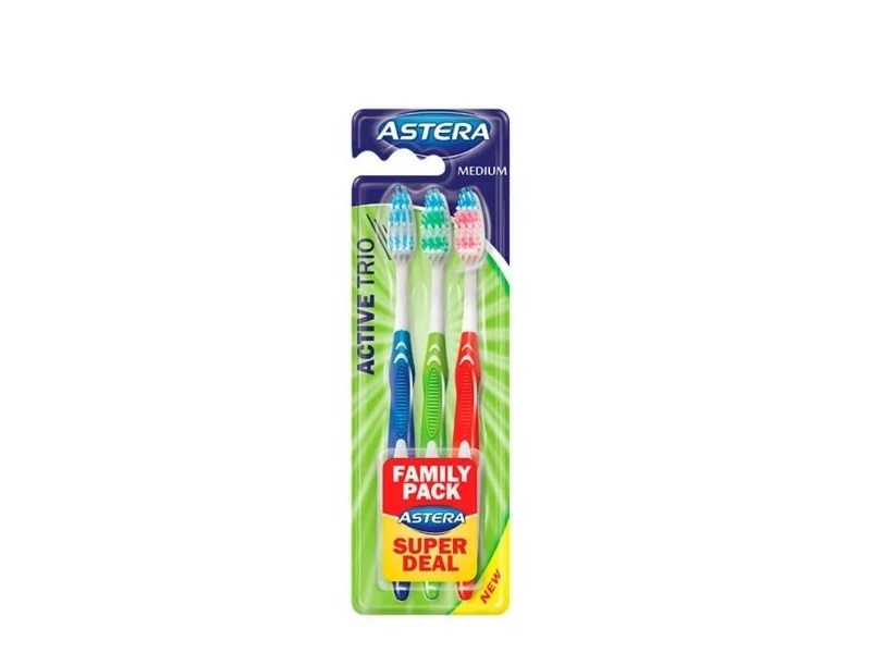 ASTERA TOOTHBRUSH ACTIVE TRIO TRIPLE PACK MEDIUM