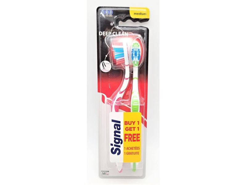 SIGNAL TOOTH BRUSH DEEP CLEAN 2 PCS MEDIUM