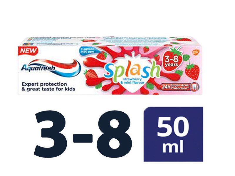 AQUAFRESH KIDS TOOTHPASTE 50ML SPLASH 3-8Y