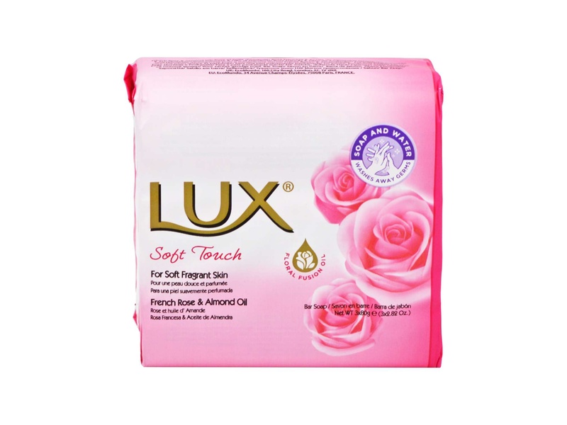 LUX SOFT TOUCH BAR SOAP (80GMX3PAK) ROSE