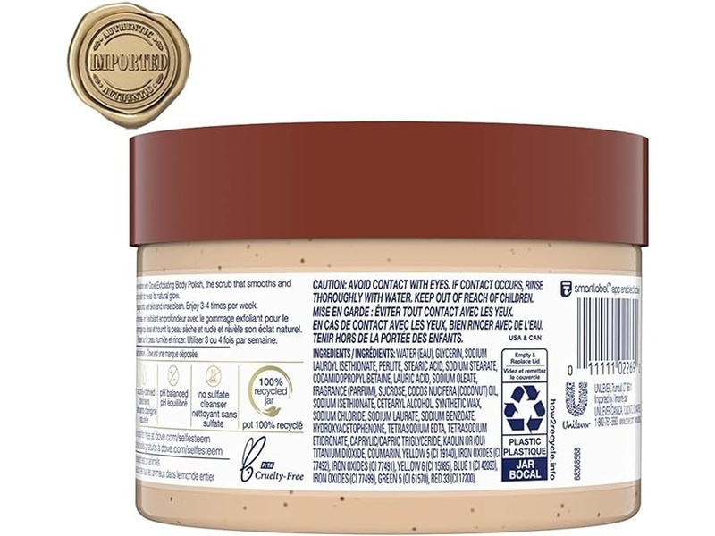 DOVE SCRUB BROWN SUGAR & COCONUT BUTTER 298GM