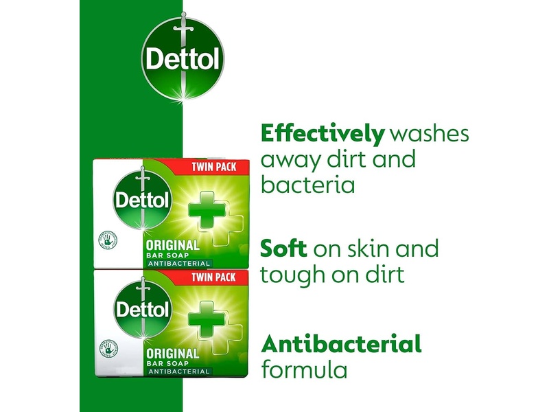 DETTOL ANTI-BACTERIAL BAR SOAP TWIN PACK 100GM^