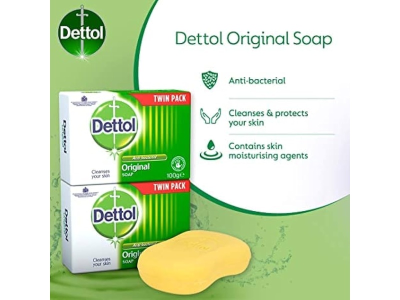 DETTOL ANTI-BACTERIAL BAR SOAP TWIN PACK 100GM^