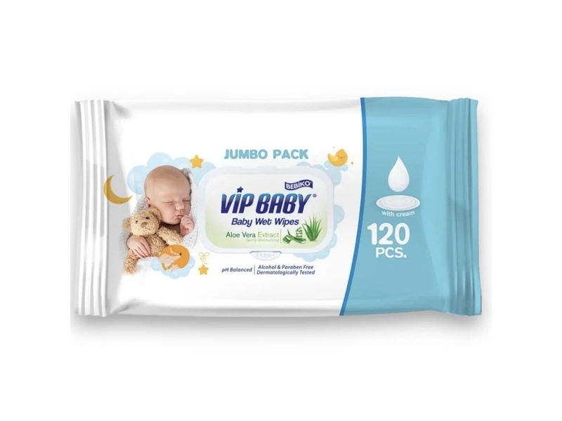 BEBIKO VIP BABY WET WIPES ALOE VERA 120PCS