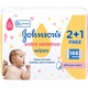 Johnsons extra sensitive baby wipes 56 wipes (2+1)