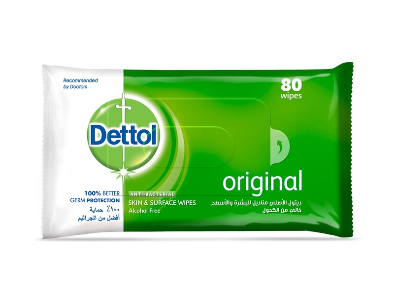 Dettol antibacterial wipes 80p