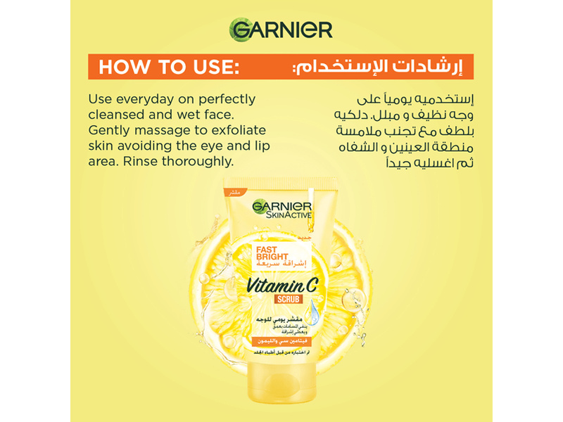 GARNIER FAST BRIGHT SCRUB VITAMIN C 150ML