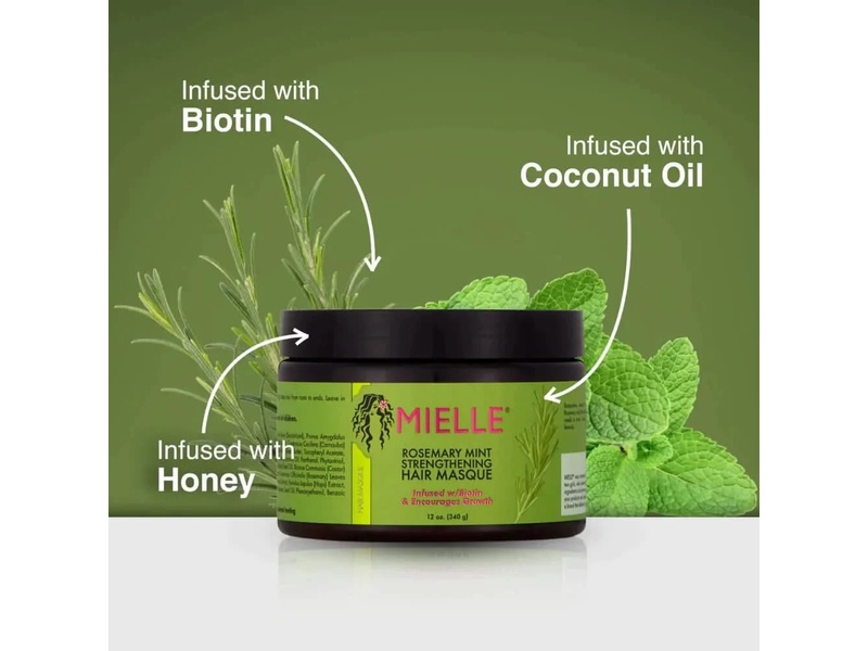 MIELLE ORGANICS ROSEMARY MINT STRENGTHENING HAIR MASK 340GM